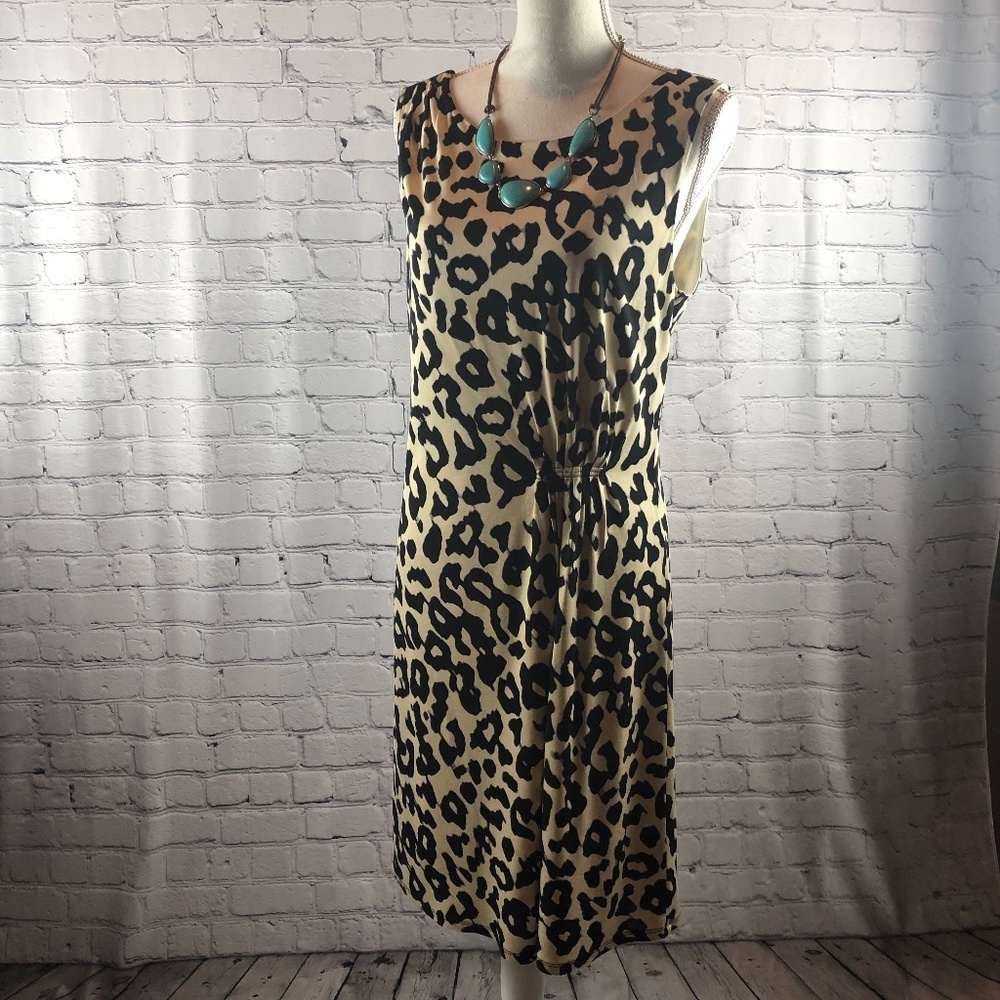 Ann Taylor Loft Sleeveless Animal Print Dress Size L